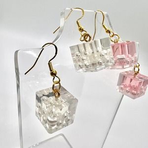 Ice Cube Earrings - New Years Eve Earrings - Party Earrings - Barbie Earrings